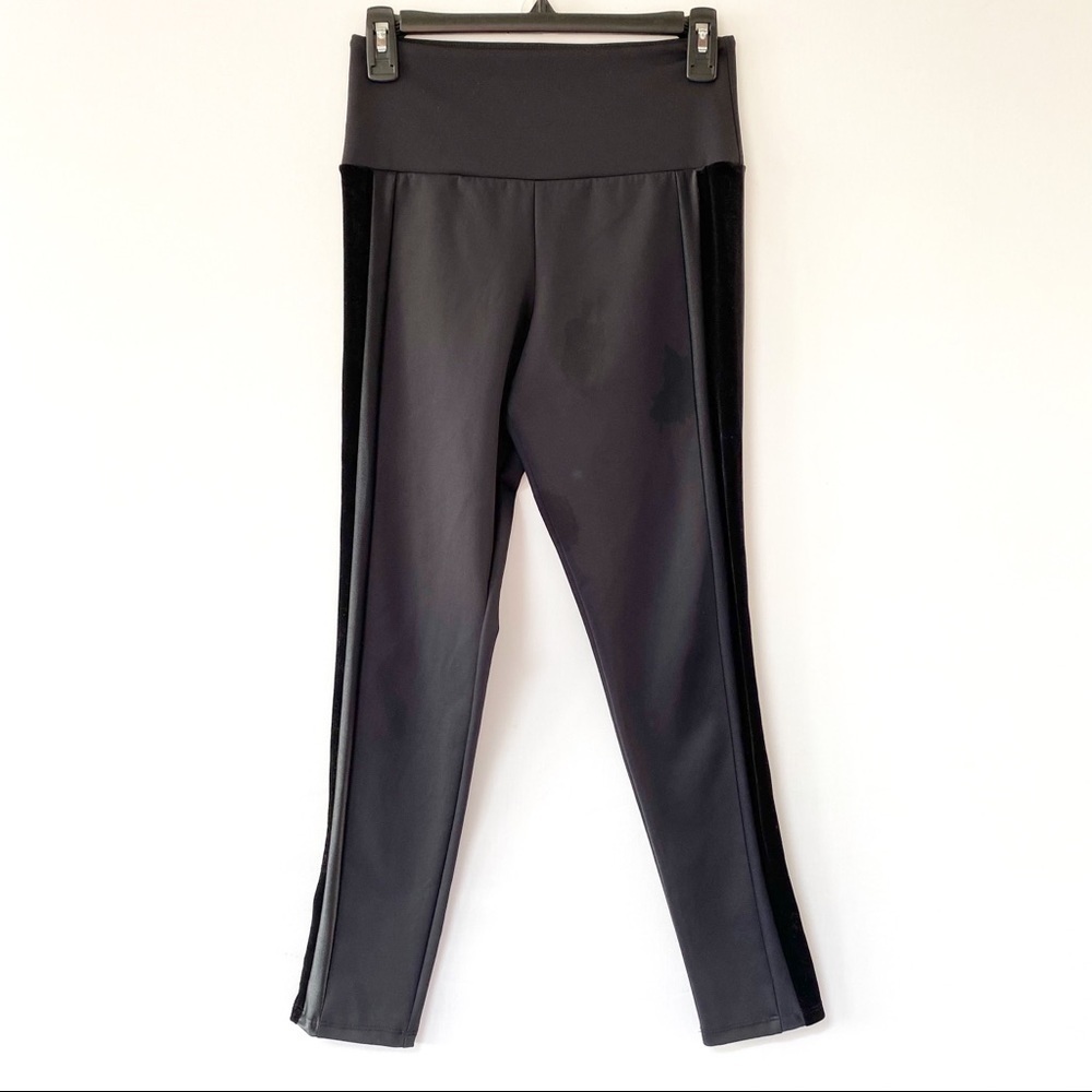 Noli Black Leggings W/ Velvet Side Trim M ($118)
